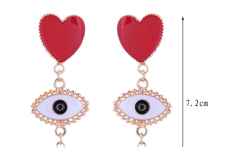 Fashion Golden Metal Red Love Eye Coin Ear Studs,Stud Earrings