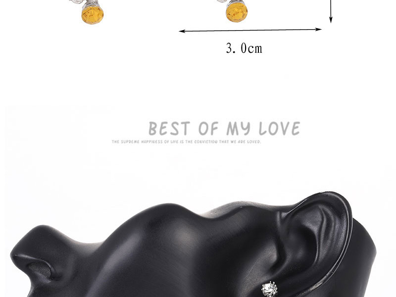 Fashion Golden Metal Petal Bee Studs,Stud Earrings
