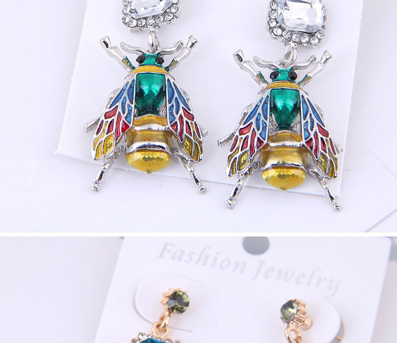 Fashion Silver Metal Bee Studs,Stud Earrings