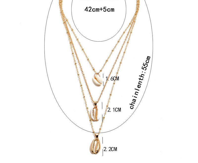 Fashion Golden Multi-layer Shell Necklace,Multi Strand Necklaces