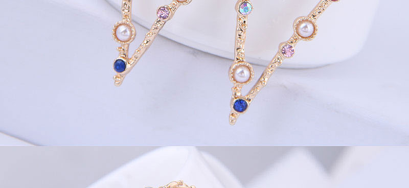 Fashion Golden Diamond Triangle Stud Earrings,Drop Earrings