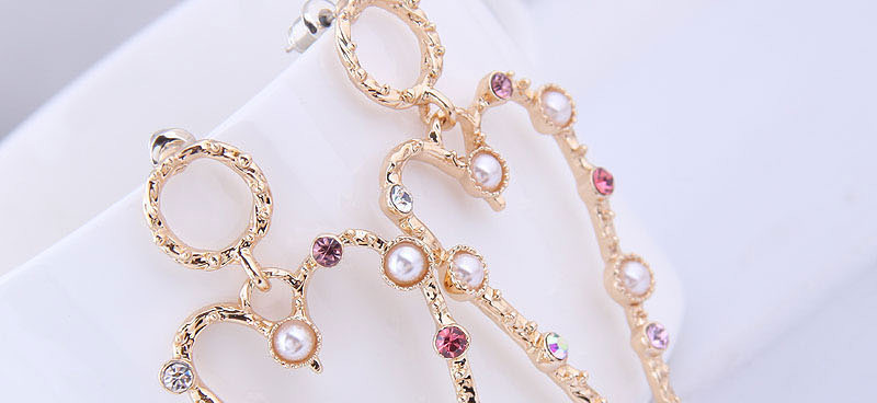 Fashion Golden Diamond Triangle Stud Earrings,Drop Earrings