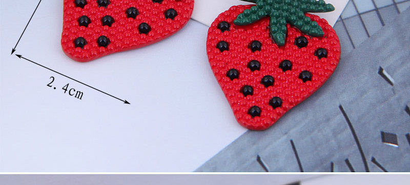 Fashion Red Strawberry Contrast Earrings,Stud Earrings