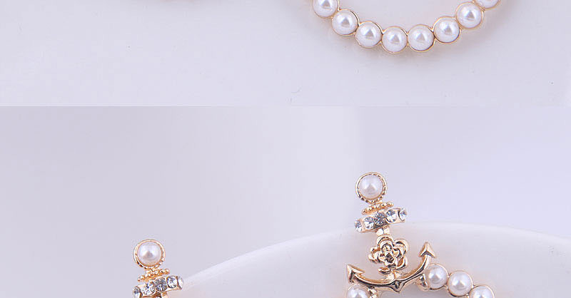 Fashion Golden Pearl Flower Stud Earrings,Drop Earrings