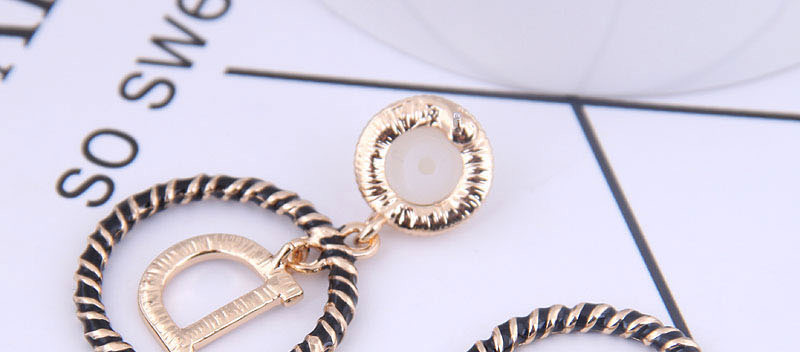 Fashion Golden Round Letter Pearl Studs,Drop Earrings