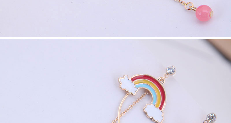Fashion Color Parachute Rainbow Asymmetric Stud Earrings,Drop Earrings
