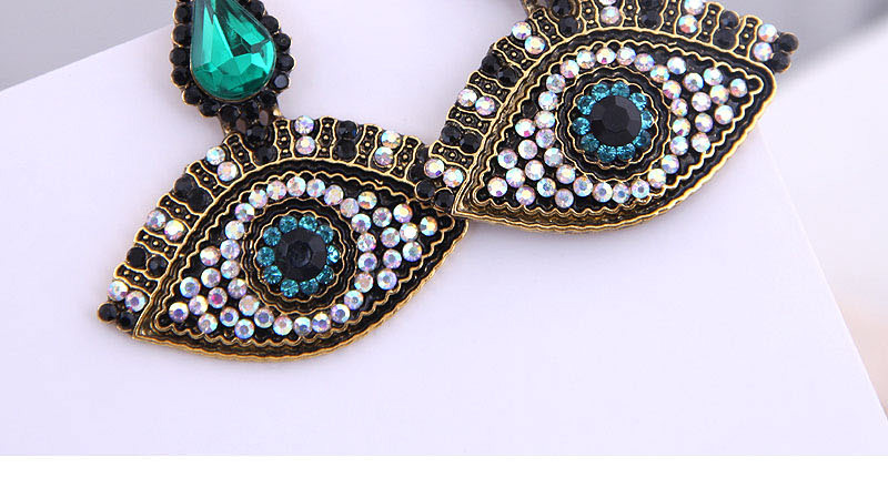 Fashion Black Eye Drop Studs With Diamonds,Stud Earrings