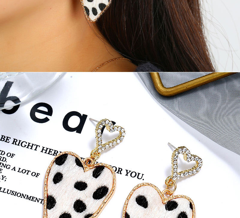 Fashion Green Peach Heart Stud Earrings With Diamonds,Drop Earrings