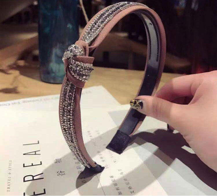 Fashion Pink Cross-knotted Hair Hoop With Diamonds,Head Band