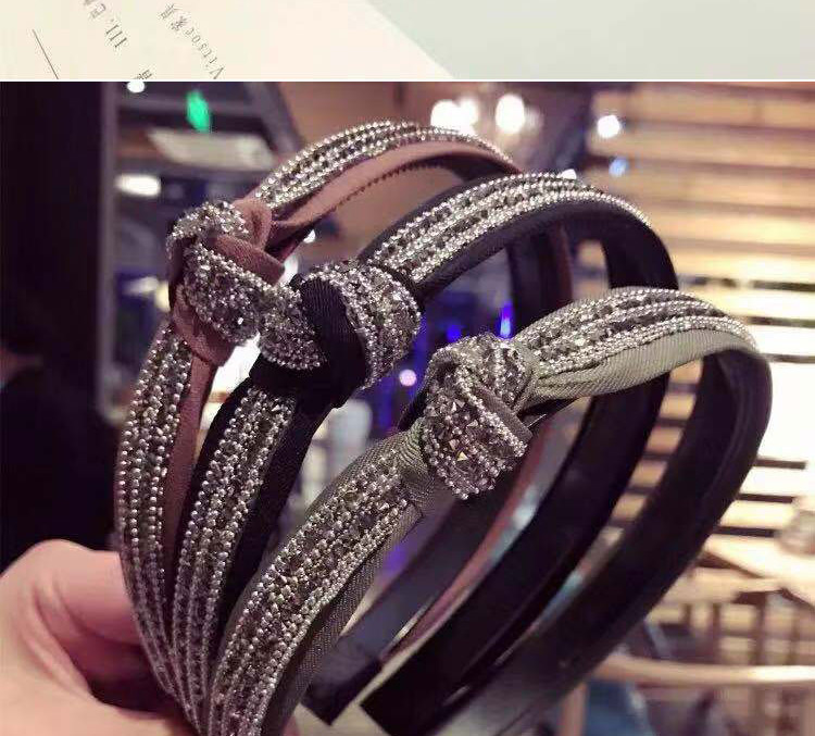 Fashion Black Cross-knotted Hair Hoop With Diamonds,Head Band