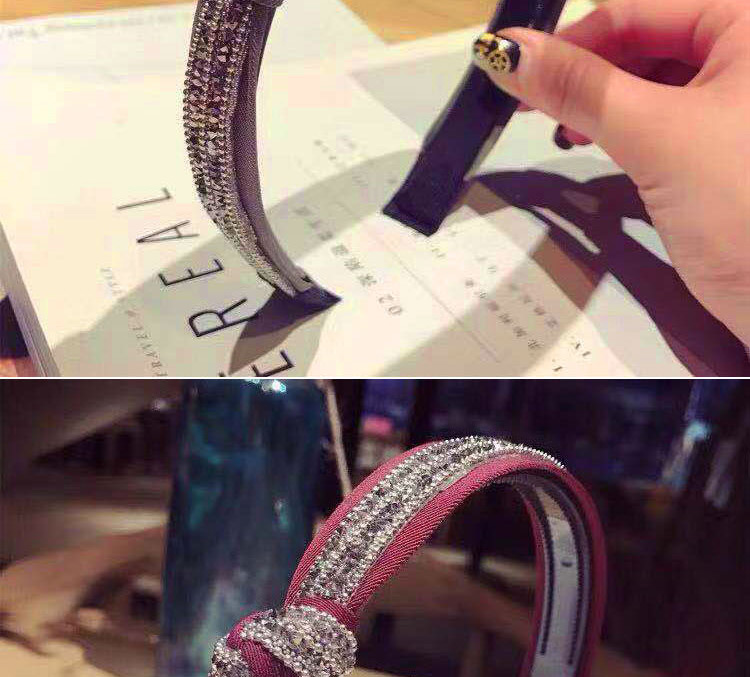 Fashion Pink Cross-knotted Hair Hoop With Diamonds,Head Band