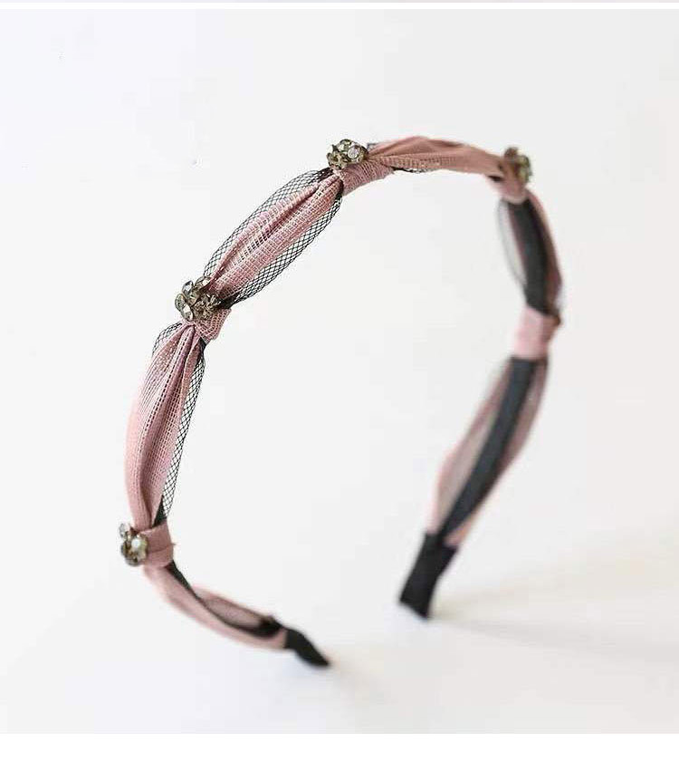 Fashion Pink Knotted Flower Hoop With Diamonds,Head Band