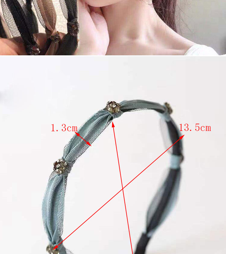 Fashion Light Blue Knotted Flower Hoop With Diamonds,Head Band