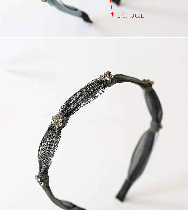 Fashion Gray Knotted Flower Hoop With Diamonds,Head Band