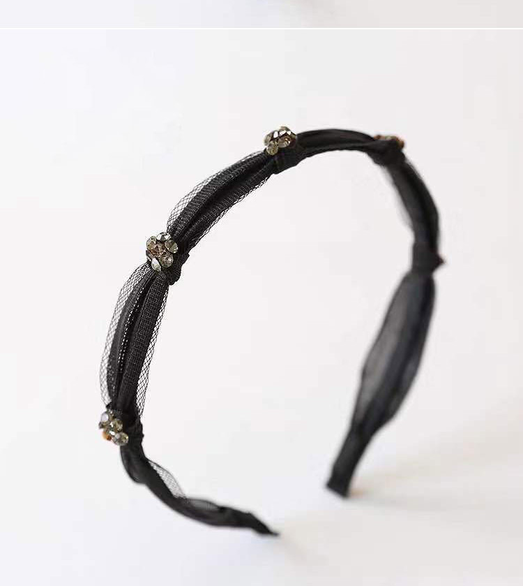 Fashion Black Knotted Flower Hoop With Diamonds,Head Band
