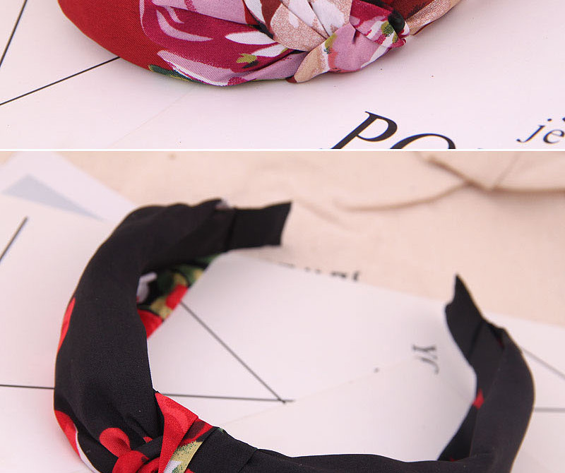 Fashion White Printed Knotted Hair Hoop,Head Band