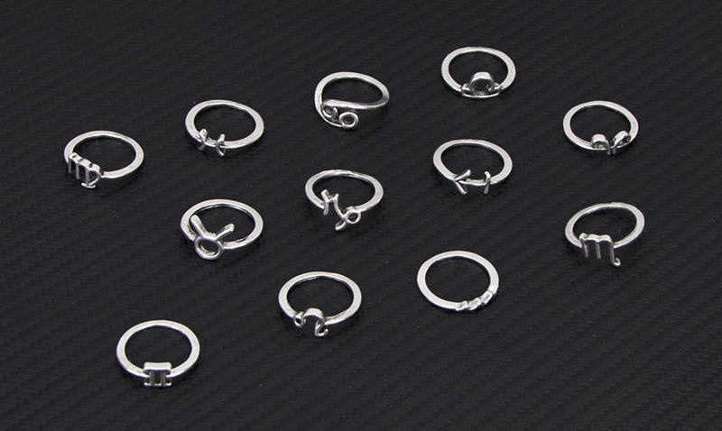 Fashion Silver Constellation Hollow Ring Set,Rings Set