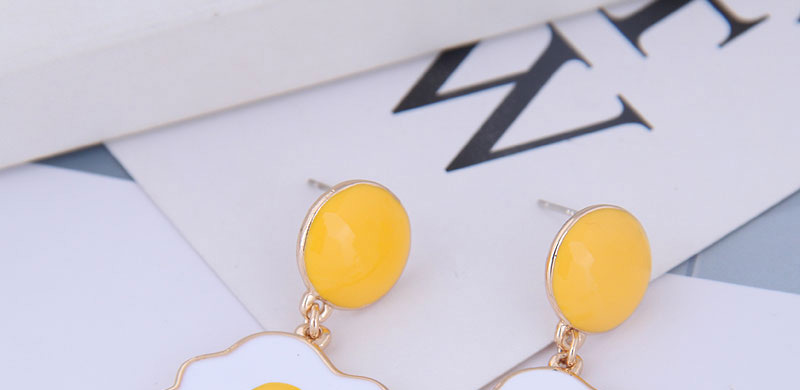 Fashion Yellow Fried Egg Ear Studs,Stud Earrings