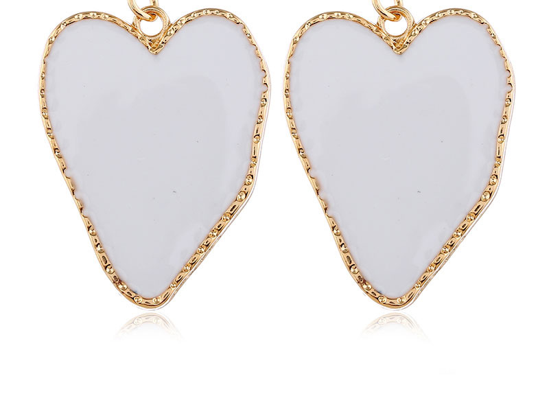 Fashion White Irregular Love Oil Stud Earrings,Drop Earrings