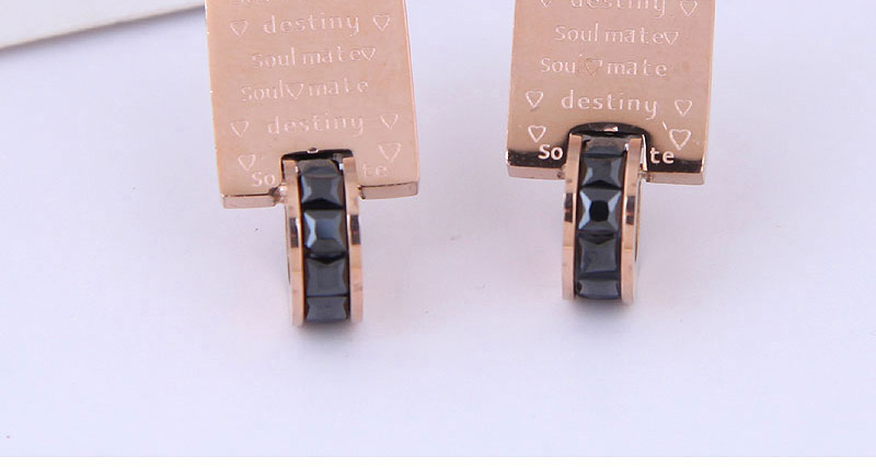 Fashion Black Bible Letter Geometric Stud Earrings,Drop Earrings