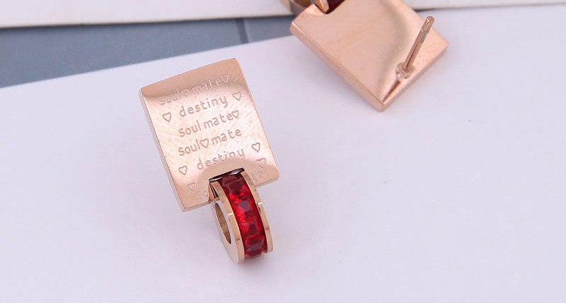 Fashion Red Bible Letter Geometric Stud Earrings,Drop Earrings