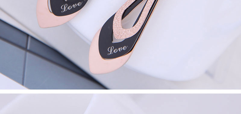 Fashion Black Diamond Sequin Multilayer Letter Cutout Stud Earrings,Drop Earrings