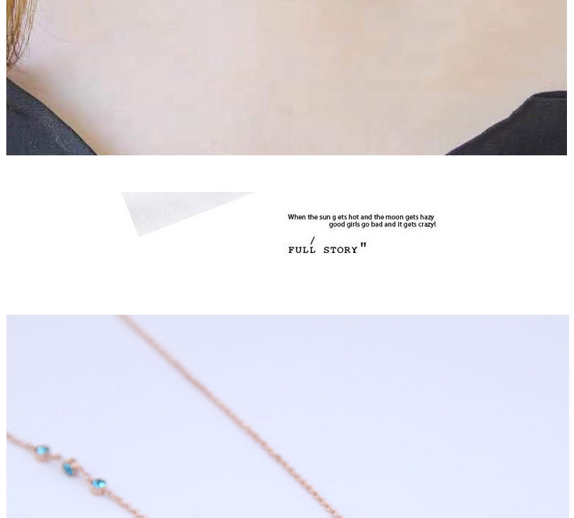 Fashion Rose Gold Openwork Geometric Necklace With Diamonds,Pendants