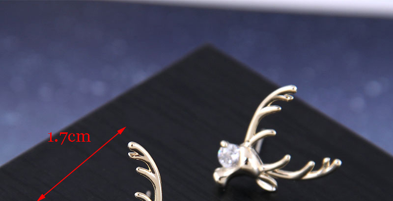 Fashion Golden Christmas Deer Earrings With Diamonds,Stud Earrings