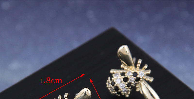 Fashion Silver Bee Stud Earrings With Diamonds,Earrings