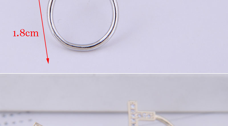 Fashion  Silver Needle + Copper + Zircon Geometric C-shaped Stud Earrings With Diamonds,Stud Earrings