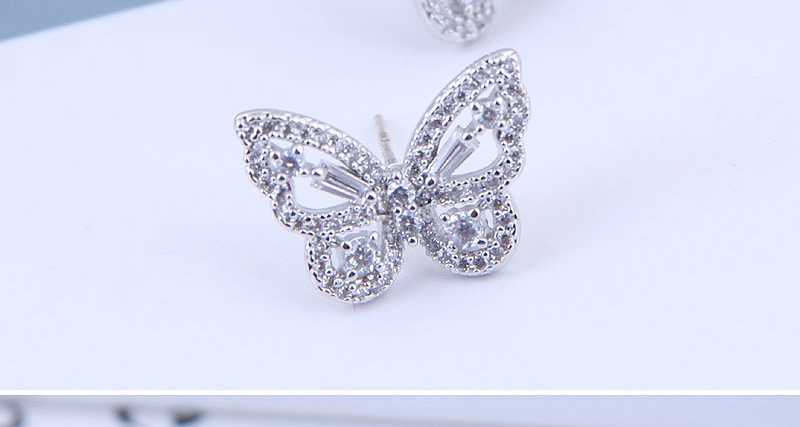 Fashion Silver Bronze Diamond Earrings With Diamonds,Stud Earrings