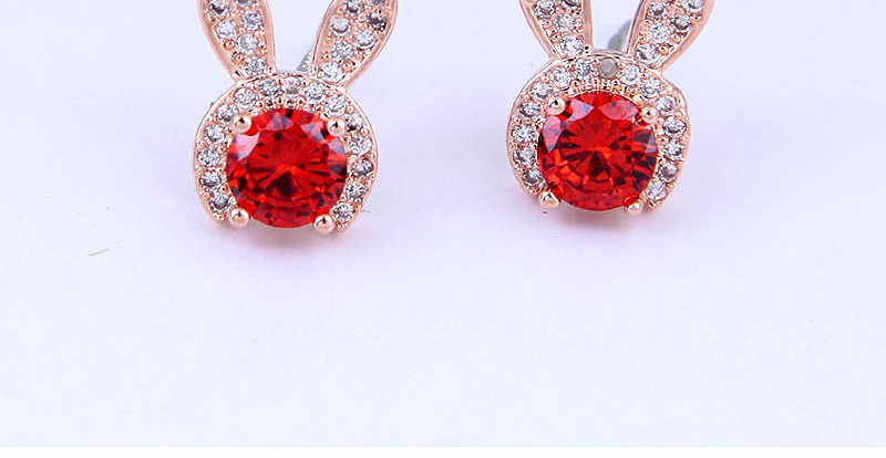 Fashion Rose Gold Brass Diamond Earrings With Diamonds,Stud Earrings