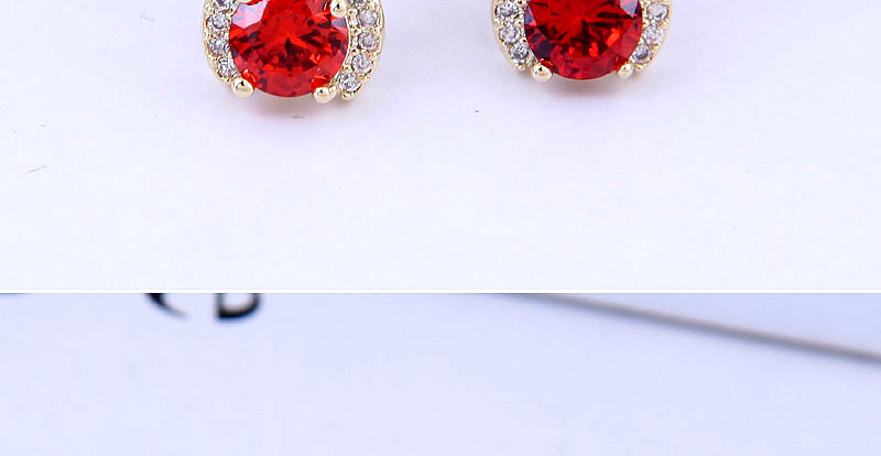 Fashion Rose Gold Brass Diamond Earrings With Diamonds,Stud Earrings