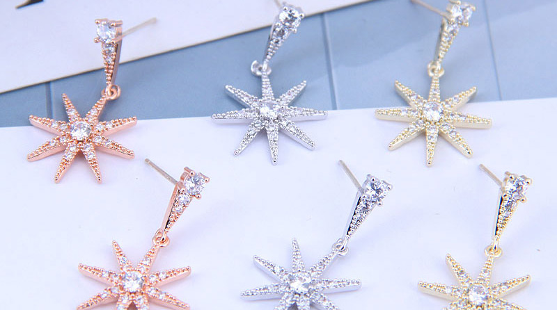 Fashion Silver Copper Mosaic Diamond Earrings,Drop Earrings