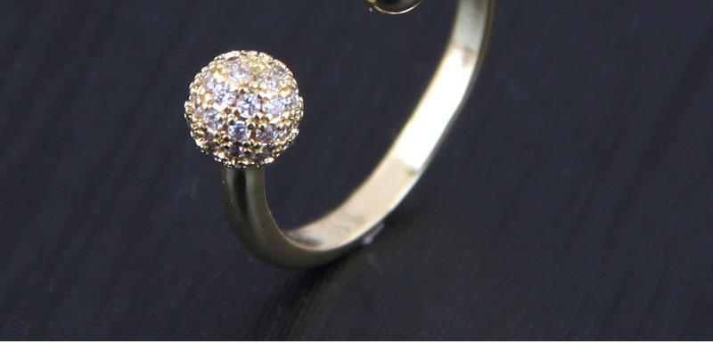 Fashion Golden Metal Open Ring With Diamonds,Fashion Rings
