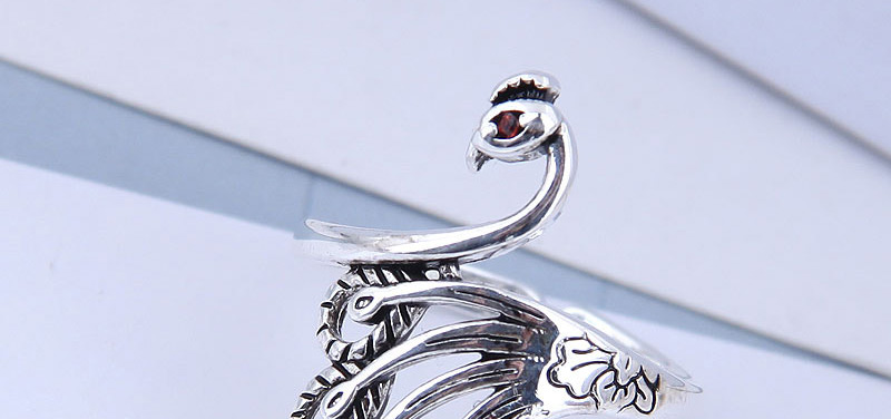 Fashion Silver Peacock Open Diamond Ring,Fashion Rings