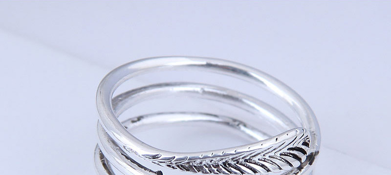 Fashion Silver Embossed Winding Open Ring,Fashion Rings