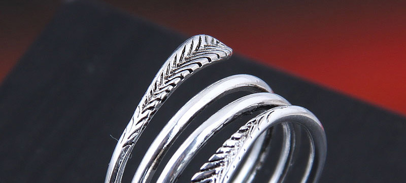 Fashion Silver Embossed Winding Open Ring,Fashion Rings