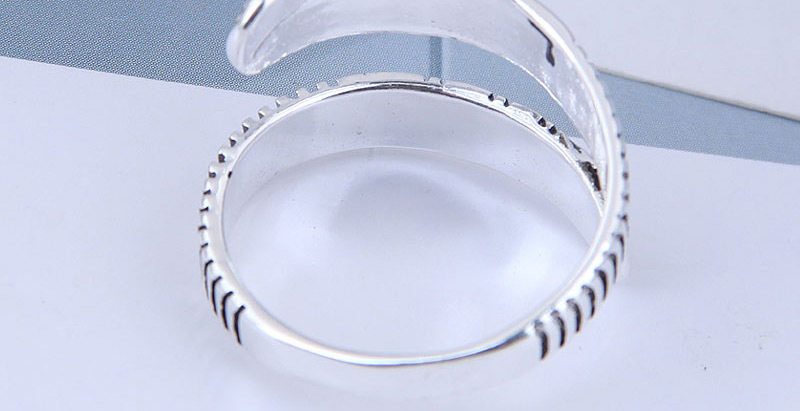 Fashion Silver Flower Embossed Geometric Split Ring,Fashion Rings