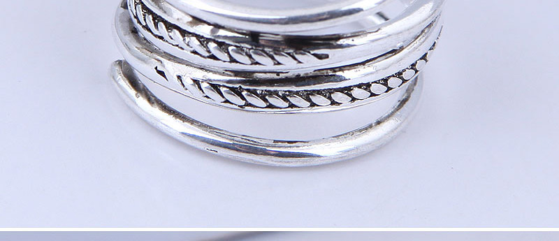Fashion Silver Embossed Geometric Split Ring,Fashion Rings