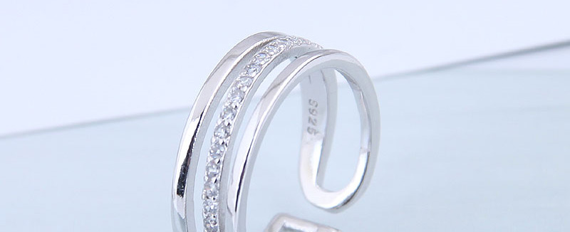Fashion Silver Cubic Zirconia Open Ring,Fashion Rings