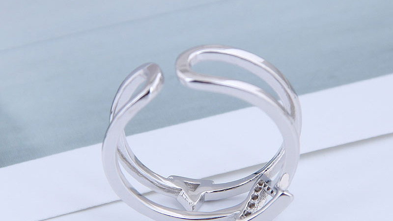 Fashion Silver Cubic Zirconia Triangular Open Ring,Fashion Rings