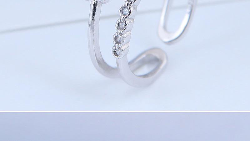 Fashion Silver Cubic Zircon Butterfly Cutout Open Ring,Fashion Rings