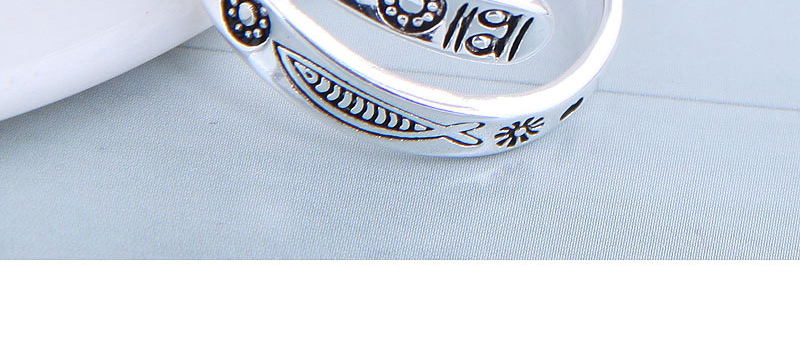 Fashion Silver Tropical Fish Embossed Alloy Split Ring,Fashion Rings
