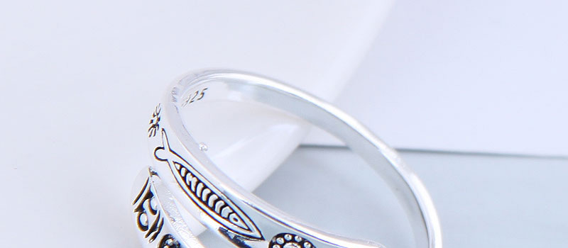 Fashion Silver Tropical Fish Embossed Alloy Split Ring,Fashion Rings
