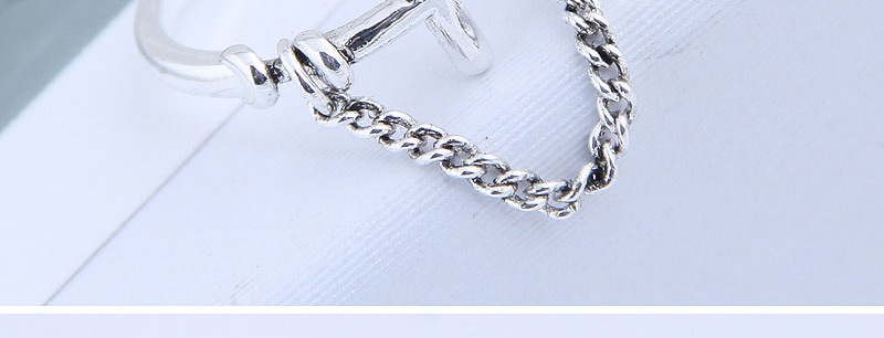 Fashion Silver Cross Chain Stand Split Ring,Fashion Rings