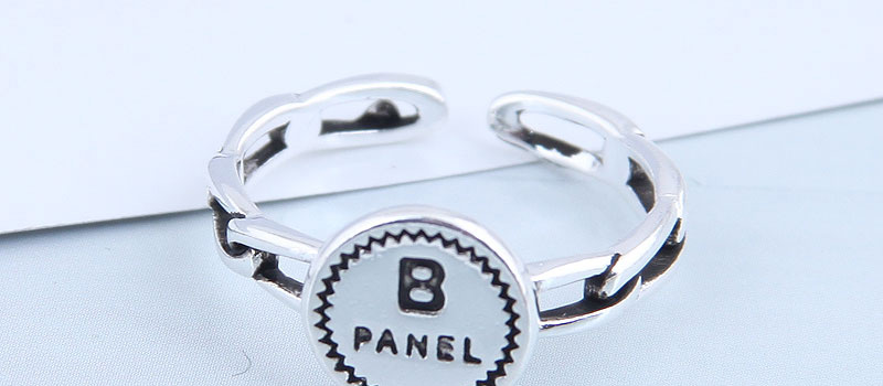 Fashion Silver Round Letter Openwork Ring,Fashion Rings
