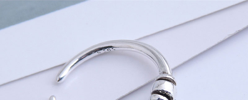 Fashion Silver Beaded Smiley Face Open Thin Edge Ring,Fashion Rings