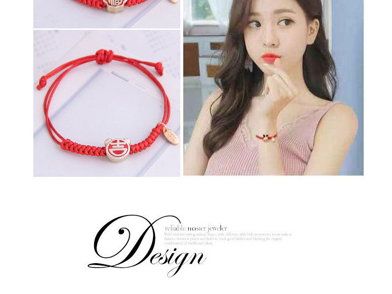 Fashion Red Lucky Blessing Weaving Red Rope Lunar New Year Lucky Bracelet,Fashion Bracelets