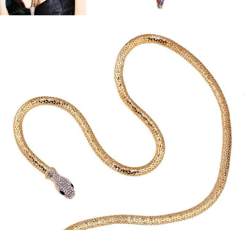 Fashion Color Multi-layered Diamond Snake Snake Multi-layer Bracelet Necklace,Pendants